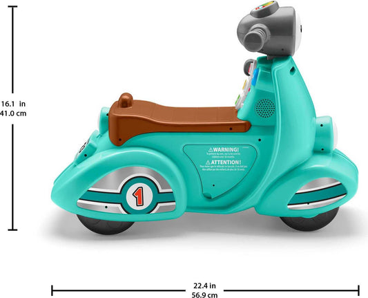 Fisher-Price Laugh & Learn Toddler Ride-On Toy, Smart Stages Cruise Along Scooter with Lights Music and Learning for Ages 1 Year and Up (Amazon Exclusive)