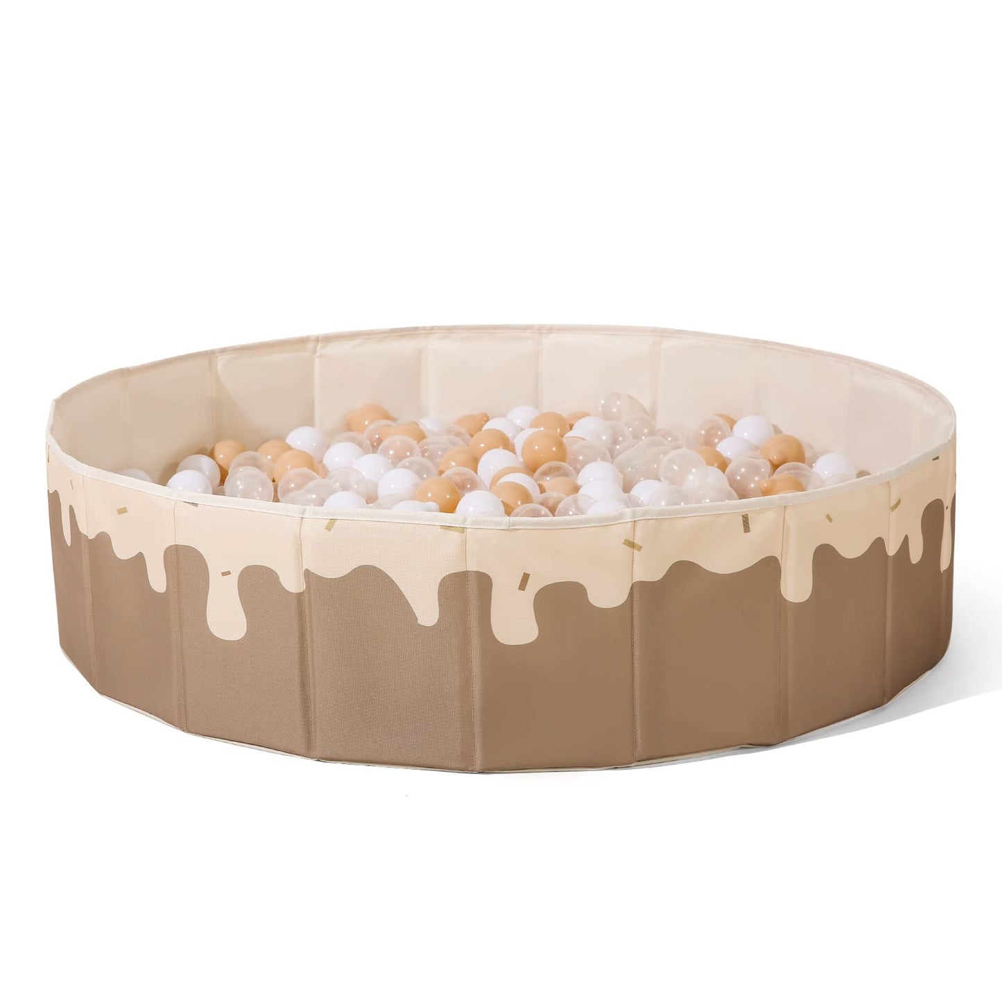 Baby Ball Pit for Toddlers1-3, Foldable Kids Ball Pits Play Tent, Crawl Playpen Ball Pool Playhouse with Storage Bag, for Boys Girls Dogs Cats Festival Play (Balls Not Included), Doughnuts