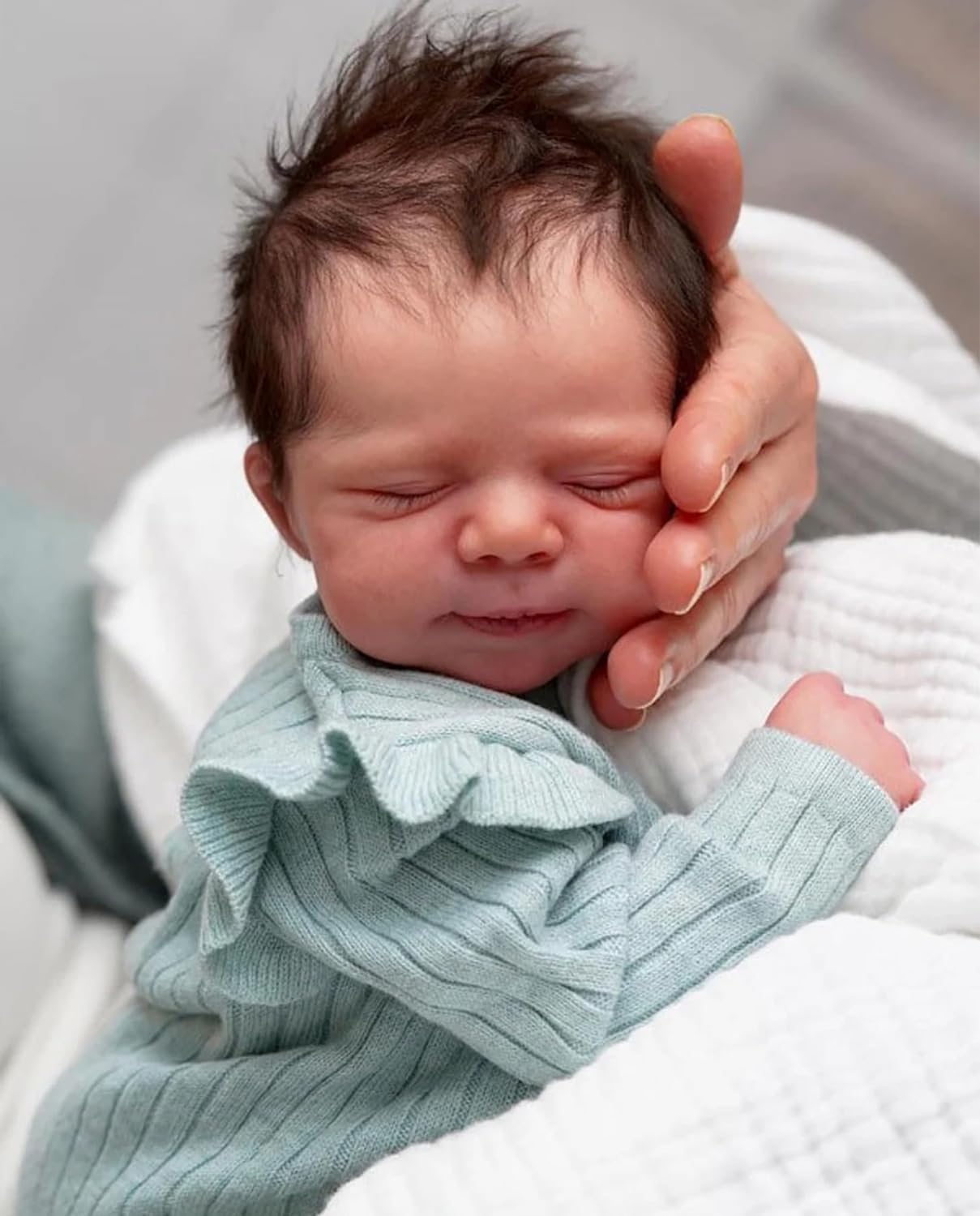 Zero Pam Lifelike Reborn Baby Dolls Boy 18 Inch Realistic Newborn Girl Eyes Closed, Newborn Baby Doll with Soft Cloth Body Real Life Babies Dolls with Hair Silicone Toddler Doll for Kids