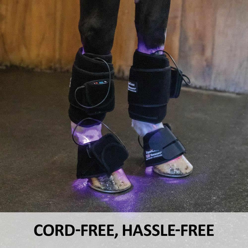Schneiders EquiCare LED Purple Light Horse Kit | Dual-Wavelength Red & Blue LED System for Equine Wellness Support | Cordless & Rechargeable | Includes Wraps & Bell Boots