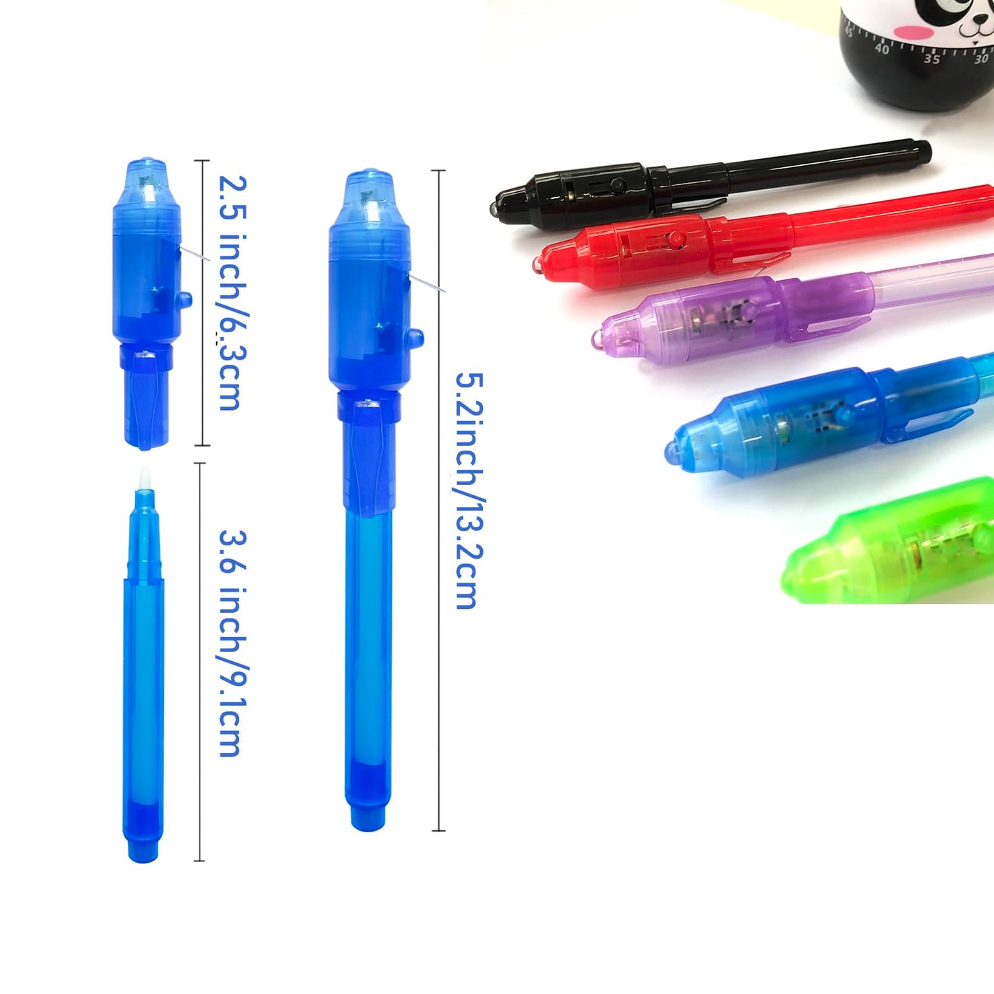SCStyle Invisible Ink Pen 10Pcs Latest Spy Pen with uv Light Magic Spy Marker Kid Pens for Secret Message and Birthday Party,Writing Secret Message for Easter Day Halloween Christmas Party Bag Gift