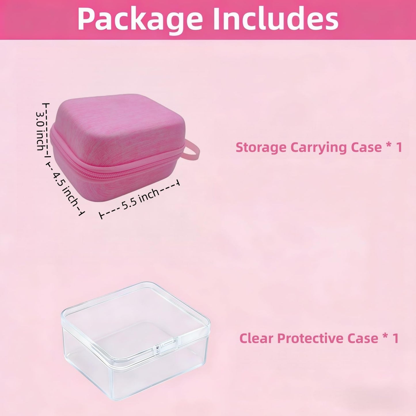 HarborCase Storage Case for Blinger Diamond Starter Set, 2-in-1 EVA Organizer with Removable PP Gem Box, Kids Hair Styling Tool Travel Kit for Press Tool & Acrylic Gems (Only Case) (Pink)