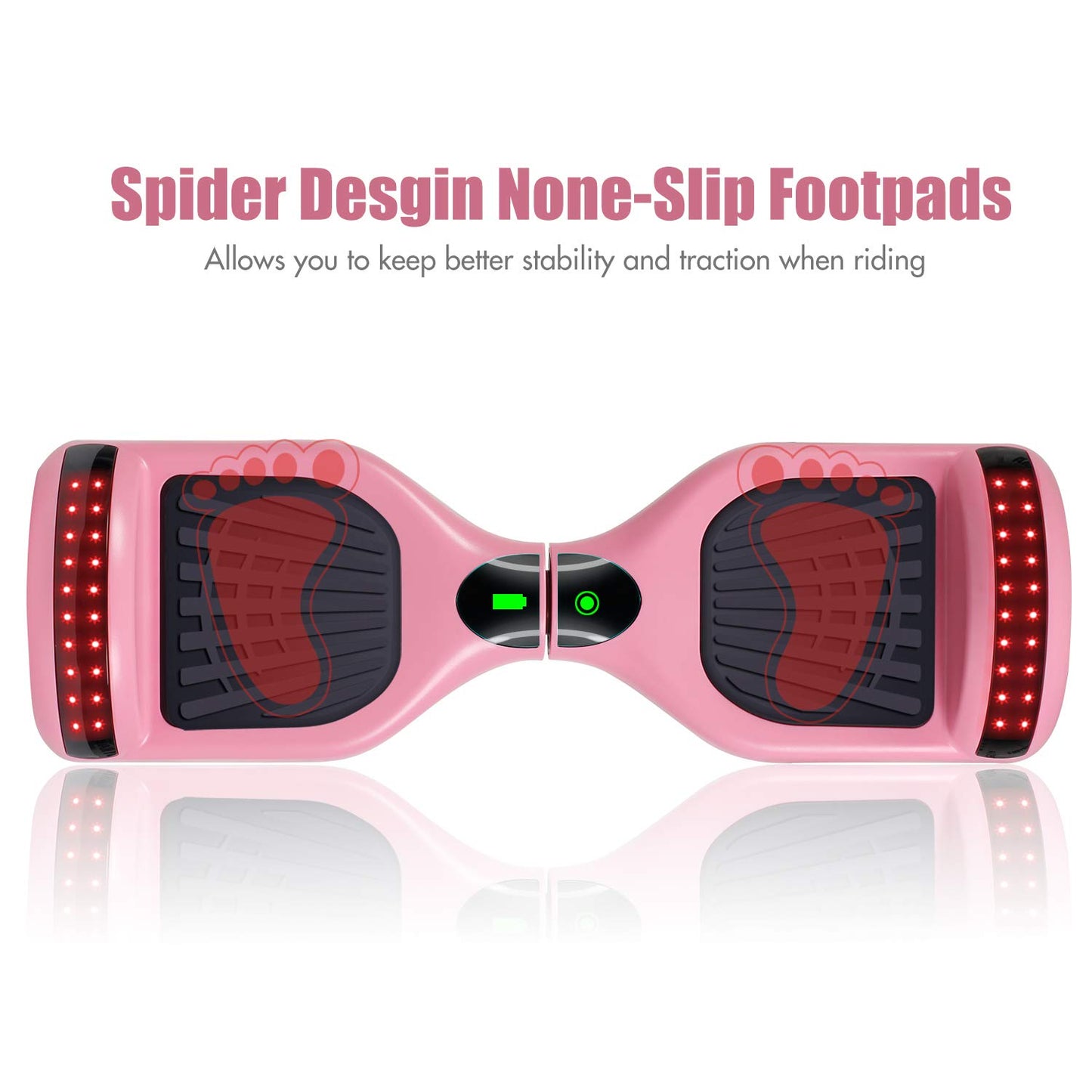 LIEAGLE Hoverboard, 6.5" Self Balancing Scooter Hover Board with Many Certified Wheels LED Lights for Kids Adults(A02 Pink)
