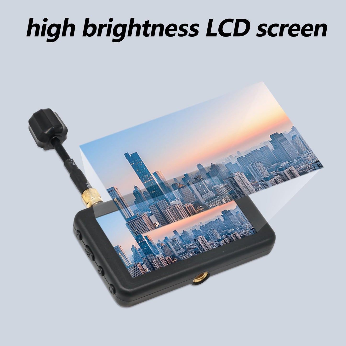 3 Inch Micro Monitor with 480x320 LCD Display Screen 5.8G 40CH Auto Search Wireless Monitor Build-in Battery For RC Multicopter FPV Drone Part RC Trucks/RC Crawler/Boats/Tank/Quadcopter (Black)