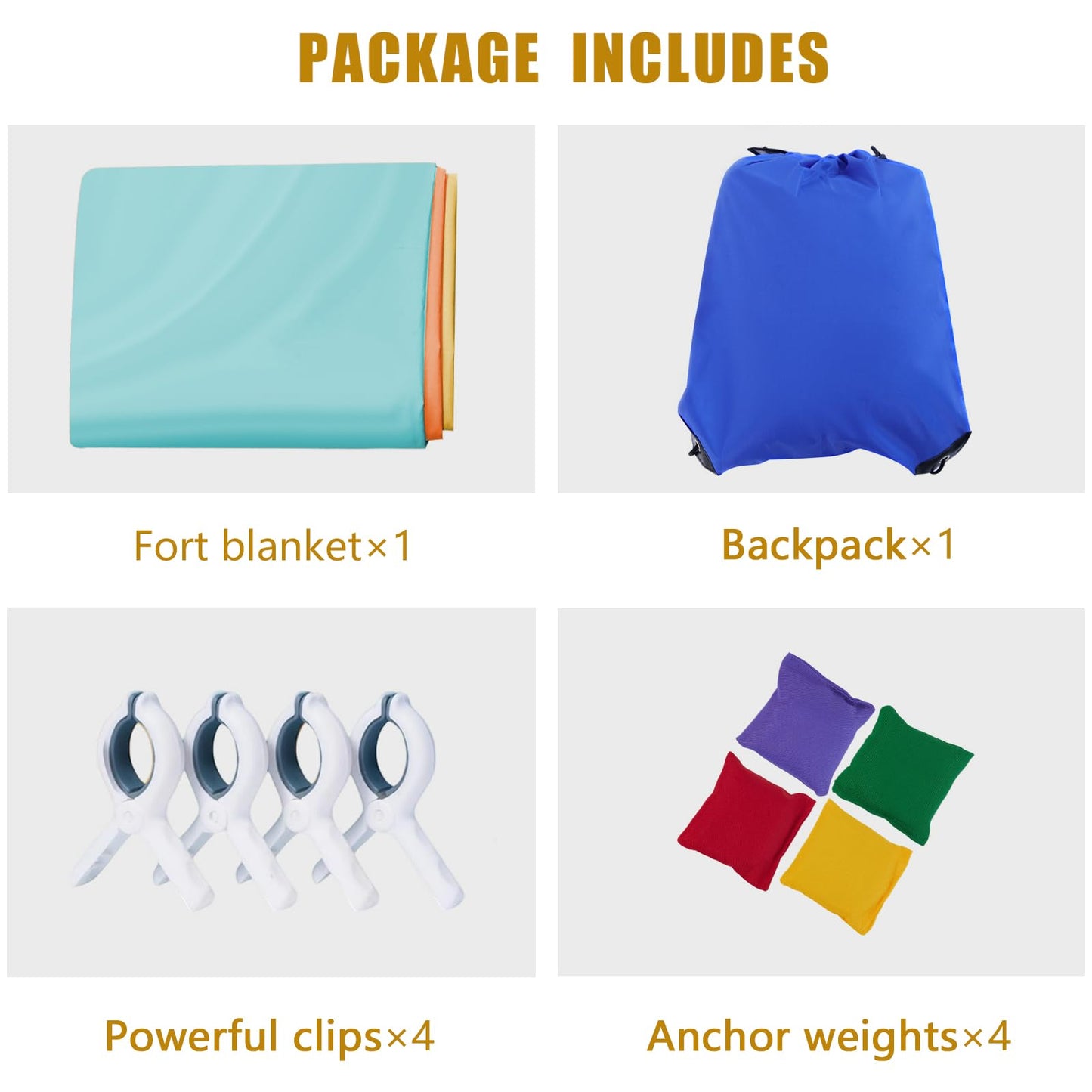Magic Kids Fort Building Kit, 3 * 3m Large Blanket Fort Making Kit Clips Portable Playhouse Play Tent Fort - Indoor/Outdoor Girls/Boys Toys Ages 4-8-12