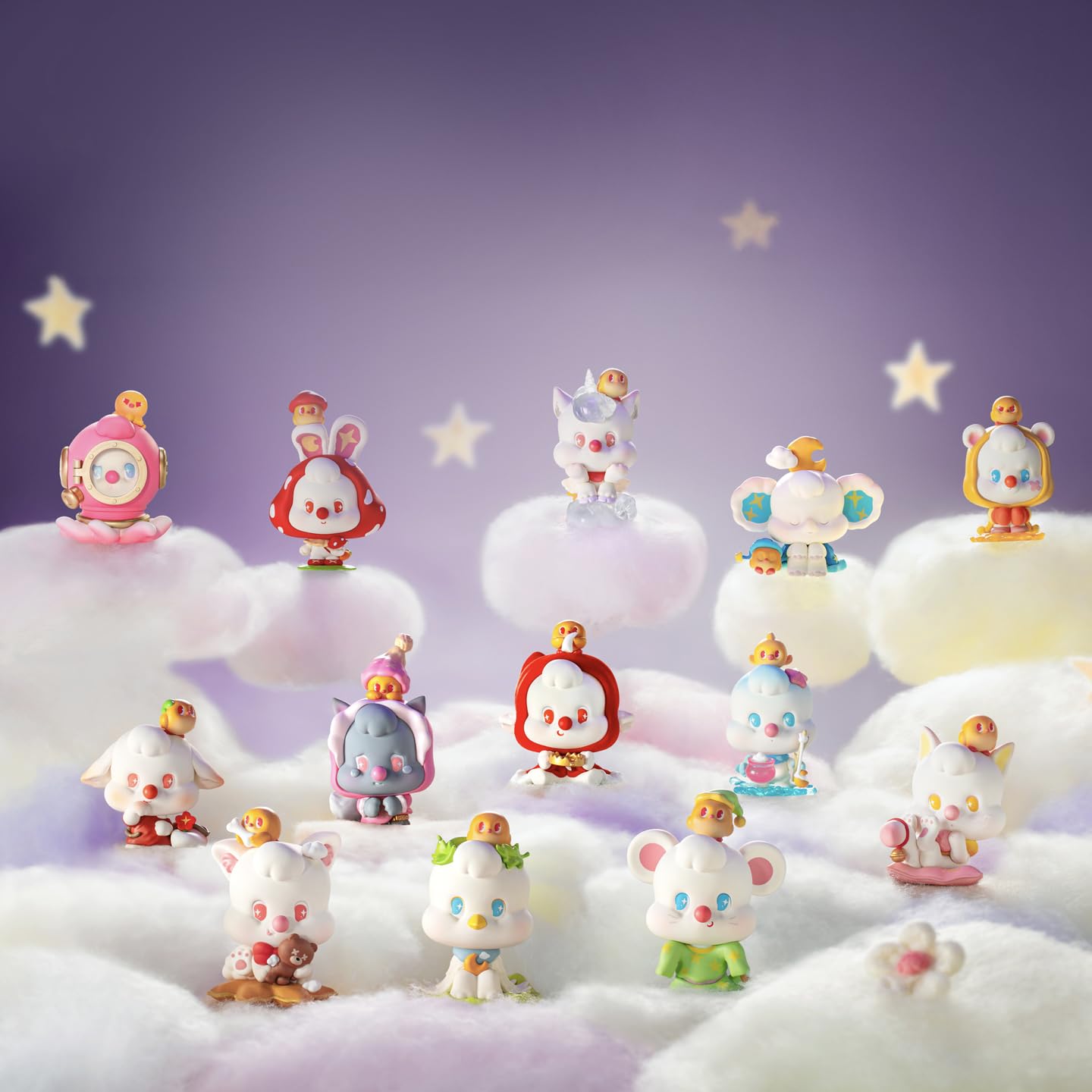 OHKU MOI Gentle Souls Series Figurine Blind Box Random Design Action Figures Collectible Toys Home Decorations Holiday Birthday Gifts (Whole Set)