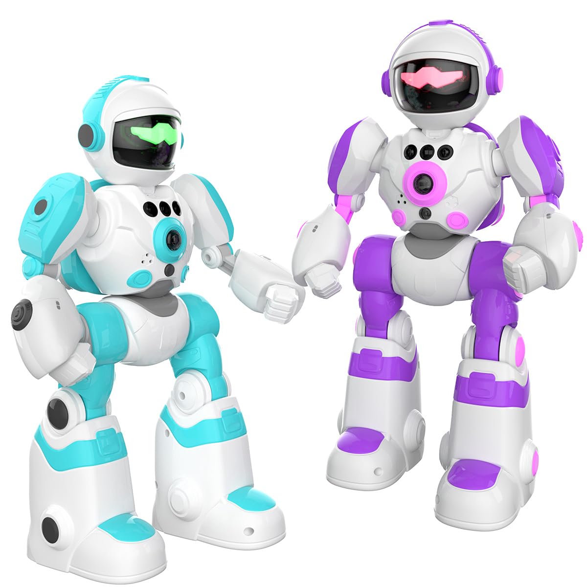 VATOS Robot Toys for Kids, 2PCS Remote Control Robot with Record Voice & Gesture Sensing Control, Rechargeable Programmable Music Dancing Functions for Toddler Boys Age 3 4 5 6 7 8 Years Old