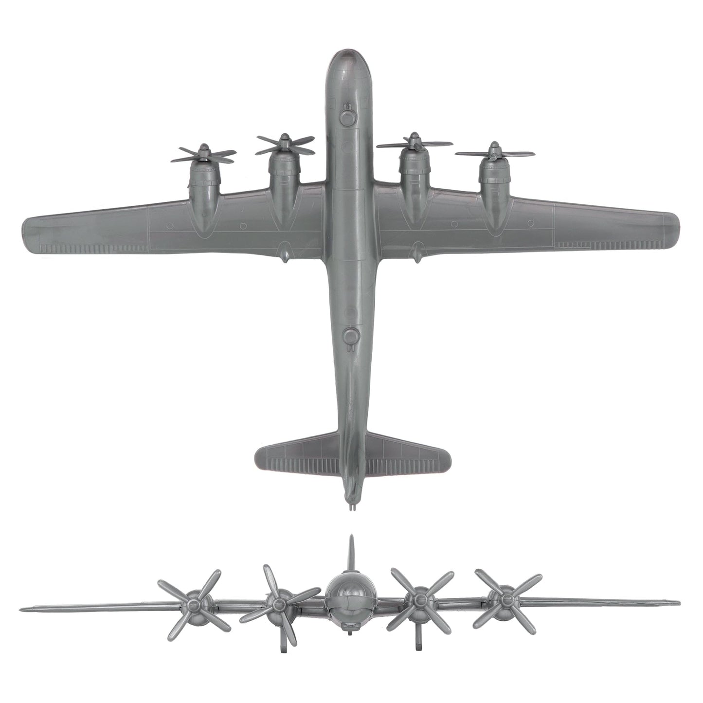 TimMee WW2 B-29 Superfortress Bomber Plane - Silver-Gray Plastic Army Men Aircraft