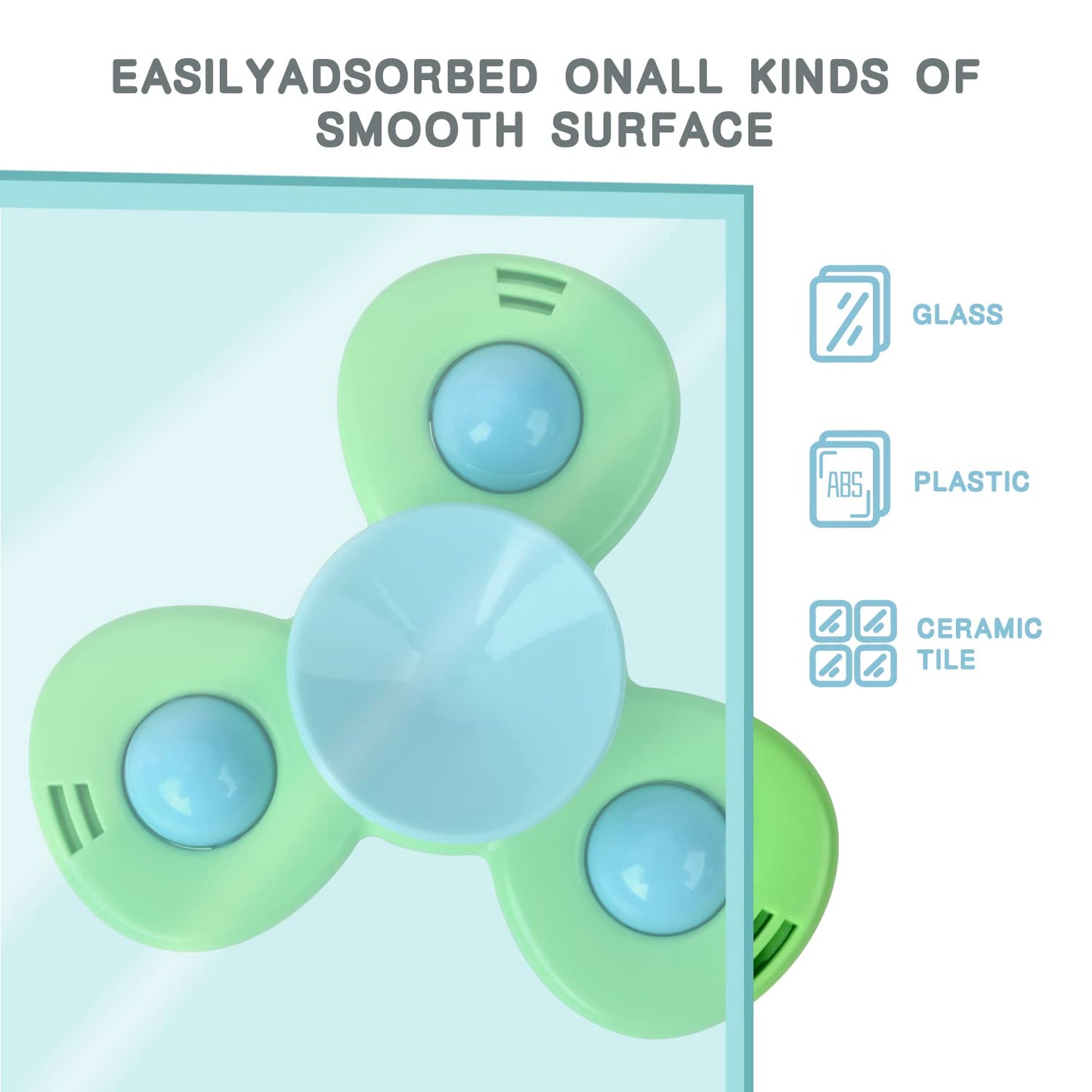 3PCS Suction Cup Spinner Toys for 1 2 Year Old Boys Spinning Toys Baby Toys 12-18 Months Sensory Toys for Toddlers 1-3 Easter Basket Stuffers Gifts for 1 Year Old Girls