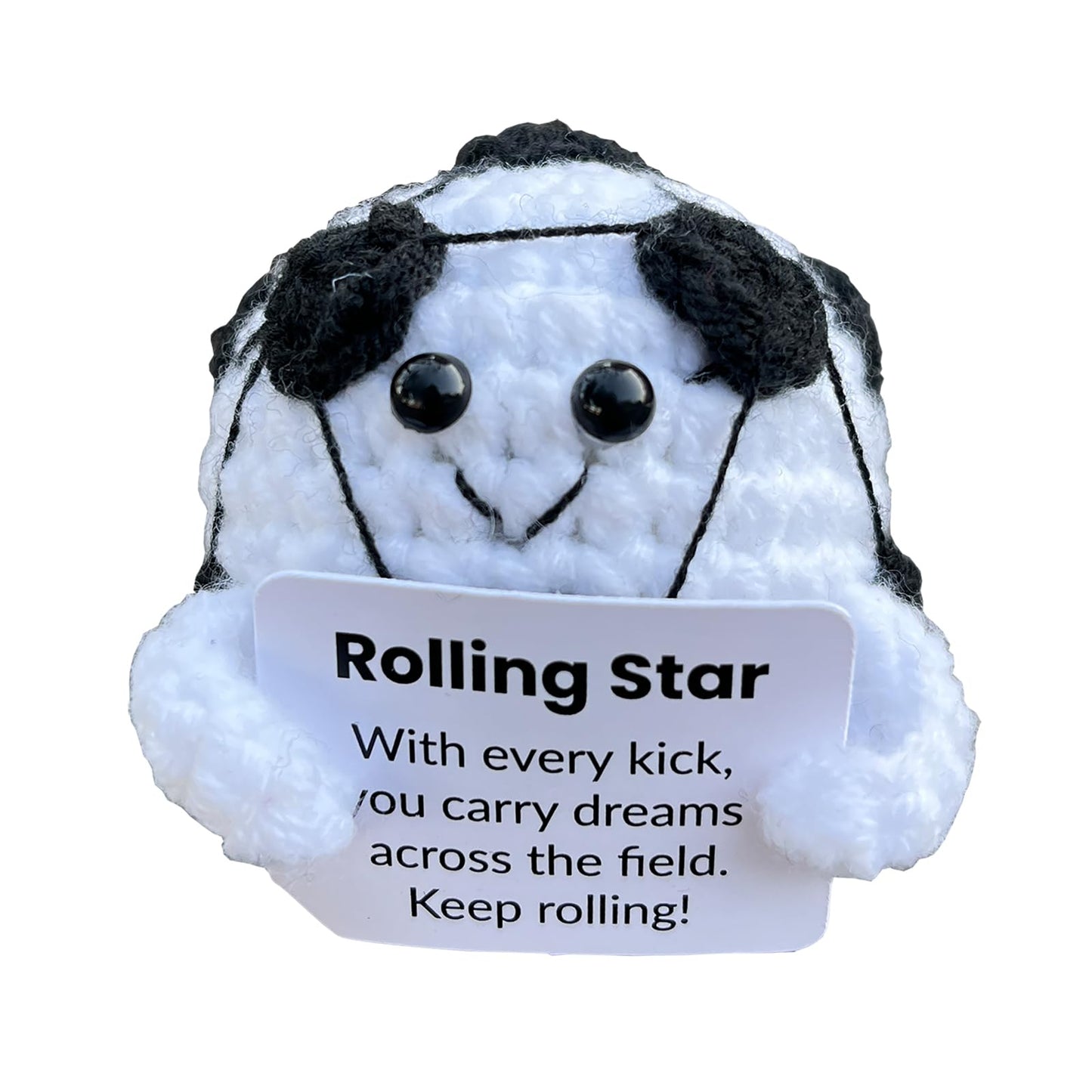 PLWalker Soccer Emotional Support Soccer Ball Gifts Plush Plushy, Positive Crochet Stuffed Doll Inspirational Plushies