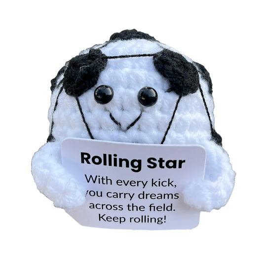 PLWalker Soccer Emotional Support Soccer Ball Gifts Plush Plushy, Positive Crochet Stuffed Doll Inspirational Plushies
