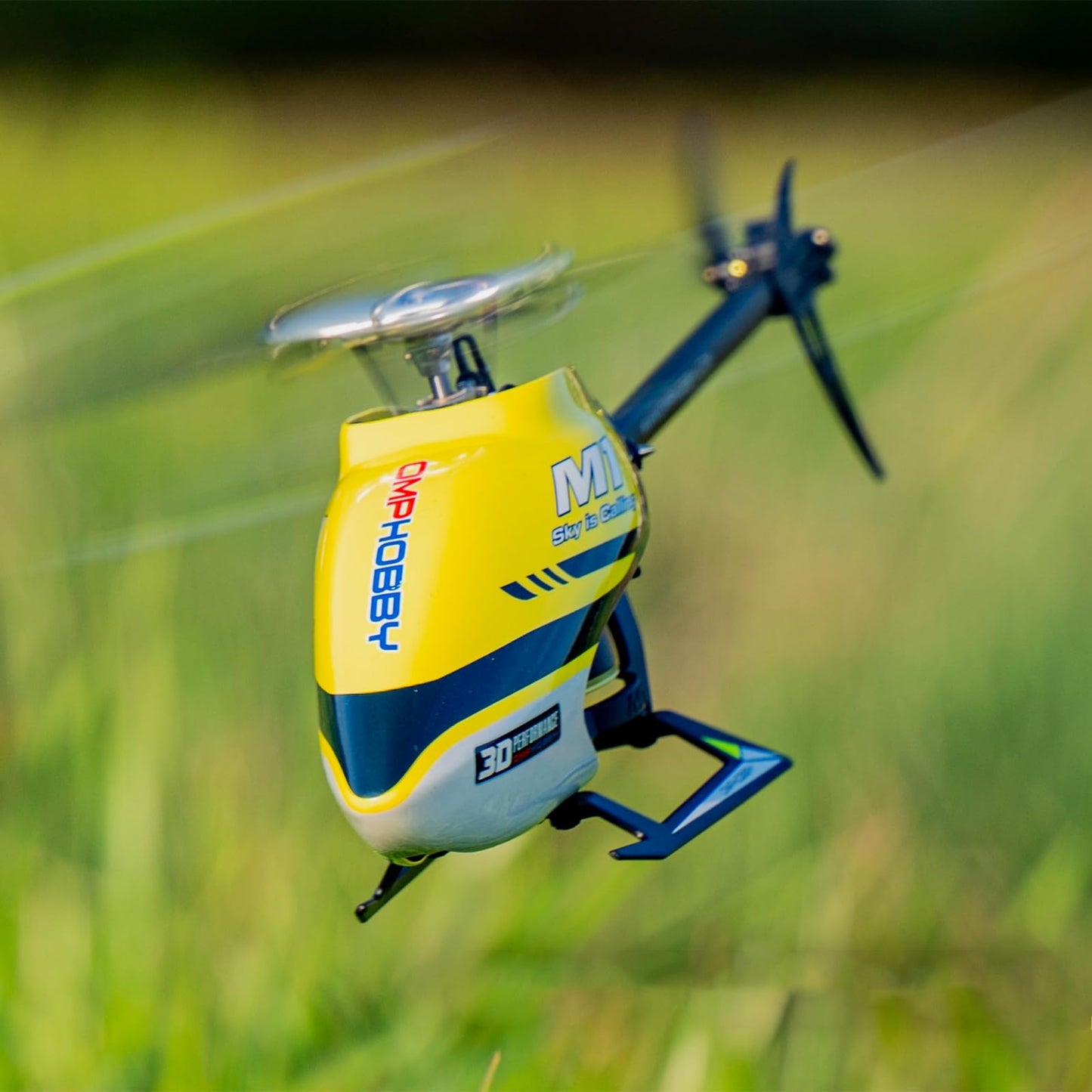 Buddy RC OMPHOBBY M1 V1 RC Helicopter for Adults - 6CH 3D Aerobatic RC Helicopters Outdoor with Dual Brushless Direct-Drive Motors, Outdoor Mini RC Aircraft for Advanced Pilots（BNF Version, Yellow）