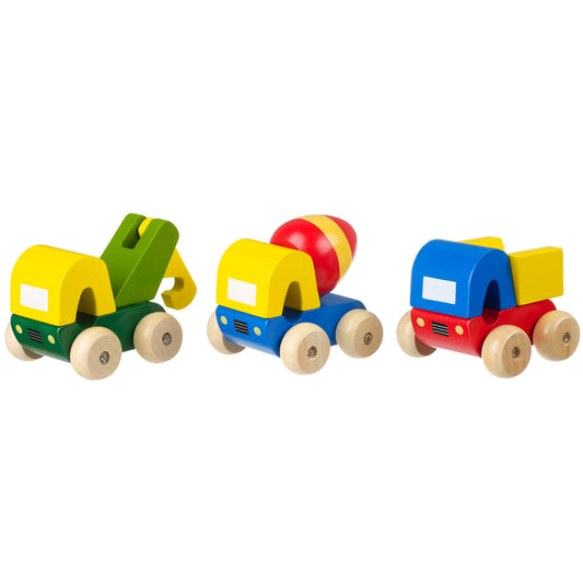 Orange Tree Toys First Trucks | Hand Painted Colorful Wooden Toy for Toddlers Age 12m+, Sustainably Made, Set of 3