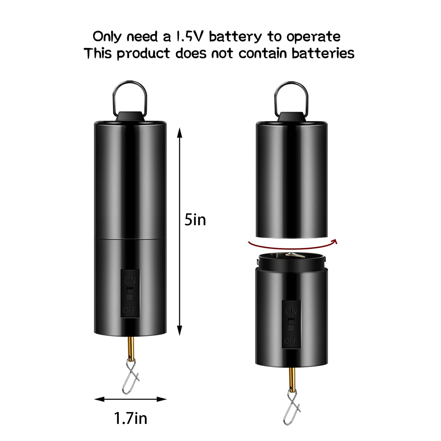 3 Pieces Hanging Black Rotating Motor Wind Spinner Mobile Battery Operated Motor Multi-Purposes Rotatable Hook for Garden Decoration Accessory Supplies