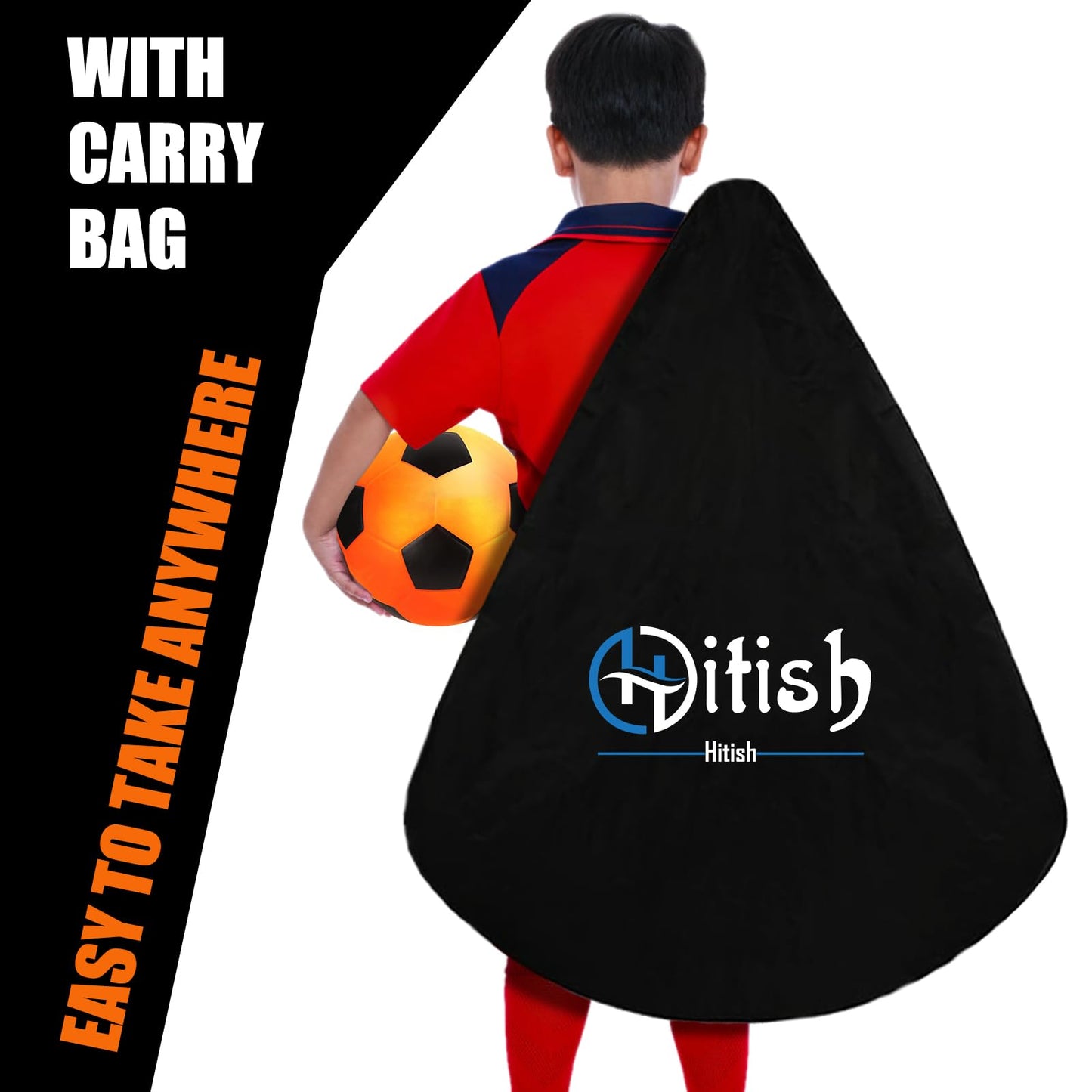 Hitish Kids Soccer Goals Set for Backyard - Portable Pop Up Light Soccer Net for Toddler Age 3-5 6-8 8-10 10-12 and Ball - Youth Target Soccer Games Sports Gift for Outdoor, 4 x3Ft
