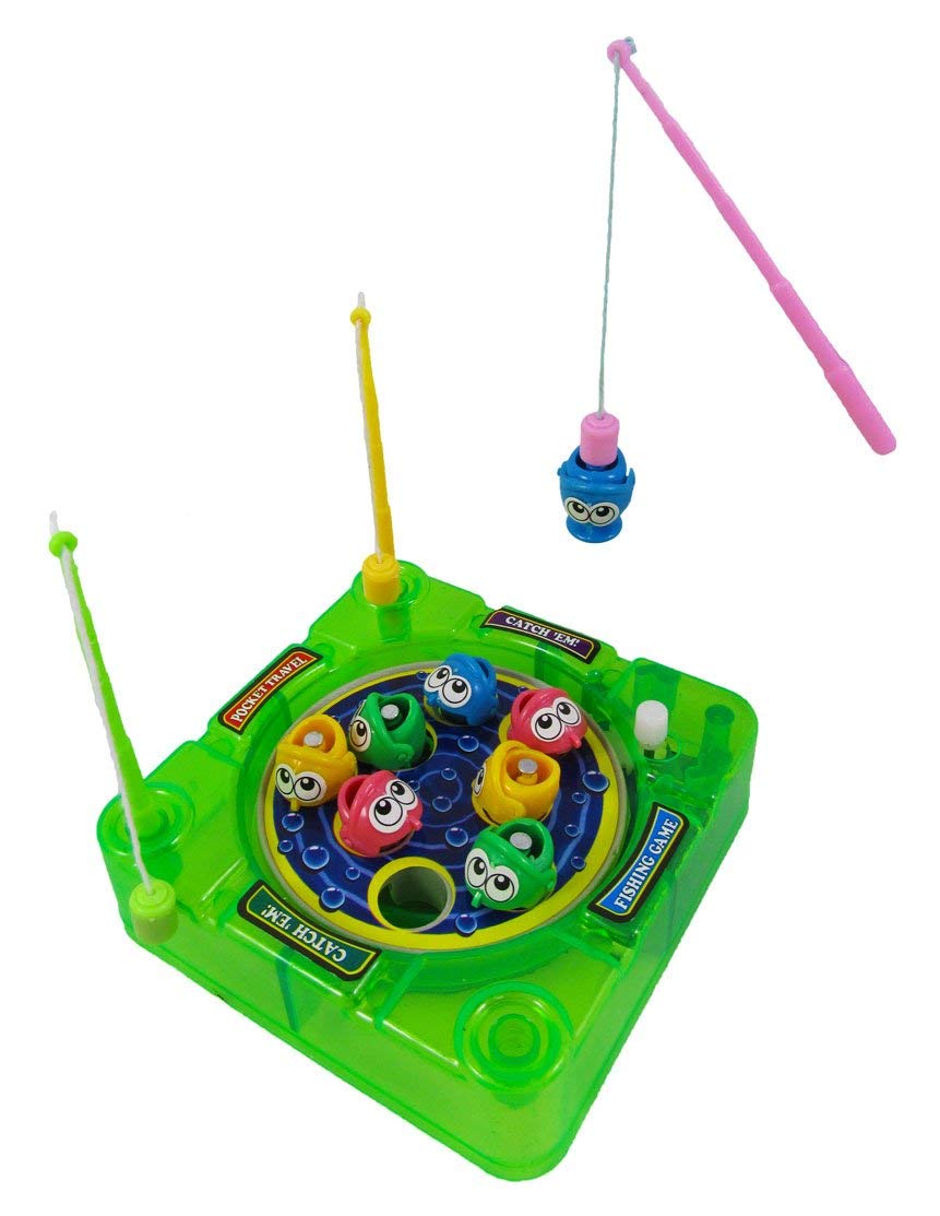 JA-RU Pocket Travel Magnetic Fishing Game (6 Toys) Classic Rotating Mini Family Board Games for Kids. Preschool Educational Games. Travel Car Games. Bulk Party Favors Birthday Gifts. 3205-6p