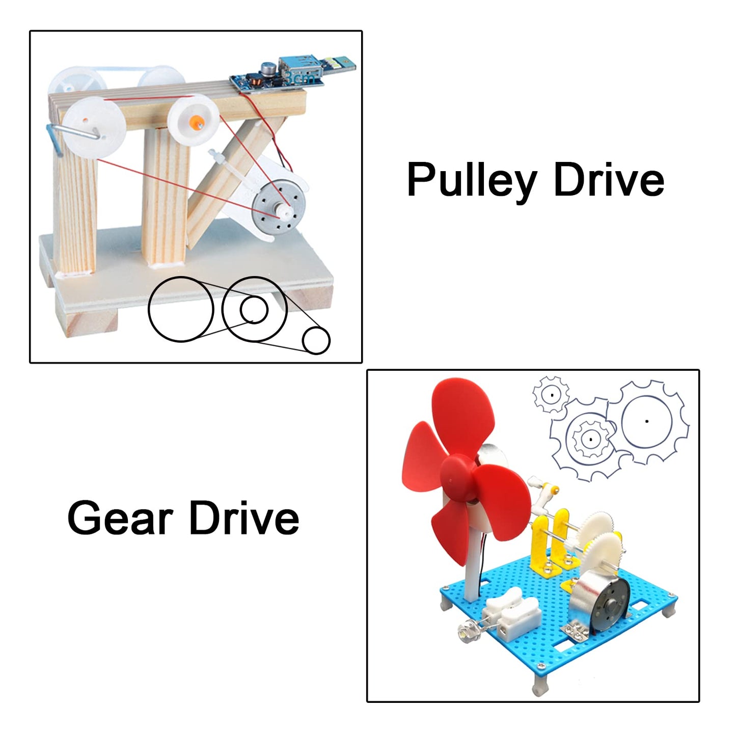 EUDAX 6 Set Mini Generator Motors 3V-12V DC Motor Electric Motor with Propellers Fan Leaf for DIY Electronic Toys Wind Turbine Hand Cranked Power Model School Project Educational Physics Experiment