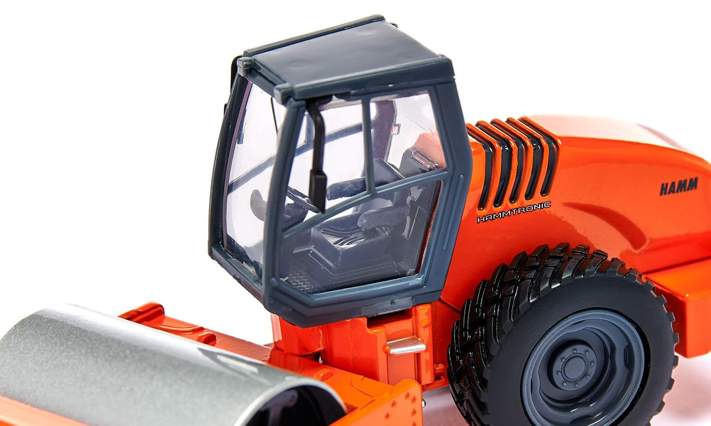 Siku 3530, Single-Drum Compactor, 1:50 Scale, Metal/Plastic, Orange, Rotating Roller