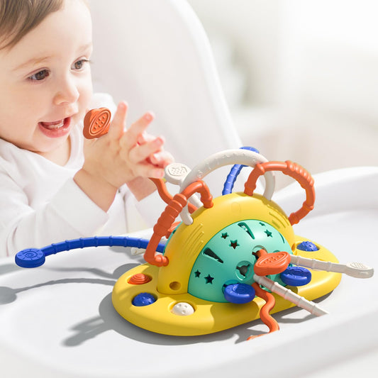 VoMii High Chair Toys with Suction Cup, Montessori Sensory Toys for 1 Year Old Fine Motor Skills,Food Grade Silicone Activity Gift for Baby Infant Toddlers