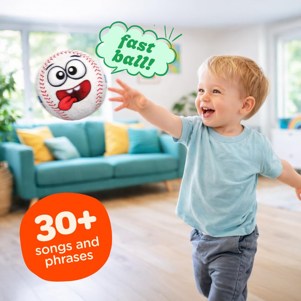 Move2Play, Hilariously Interactive Toy with Music & Sound Effects for Boy & Girl | Ball for Toddler & Baby | 6, 12, 18+ Months | 1, 2, 3+ Year Old (Baseball)