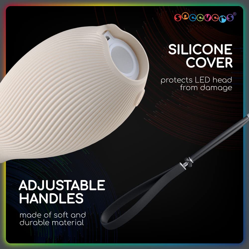 speevers LED Poi Optic Fiber Poi for Professionals - Exciting Light Show and Fast USB Charge - Strobe & Fade Light Programs - LED Prop for Spinners 1 Year Warranty