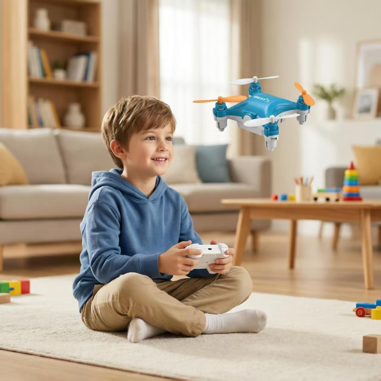 Mini Drone for Kids, Indoor Portable Nano Quadcopter with Altitude Hold, LED Lights, 3D Flips, Easy to Fly Toy Gift for Boys Girls (blue-No camera)