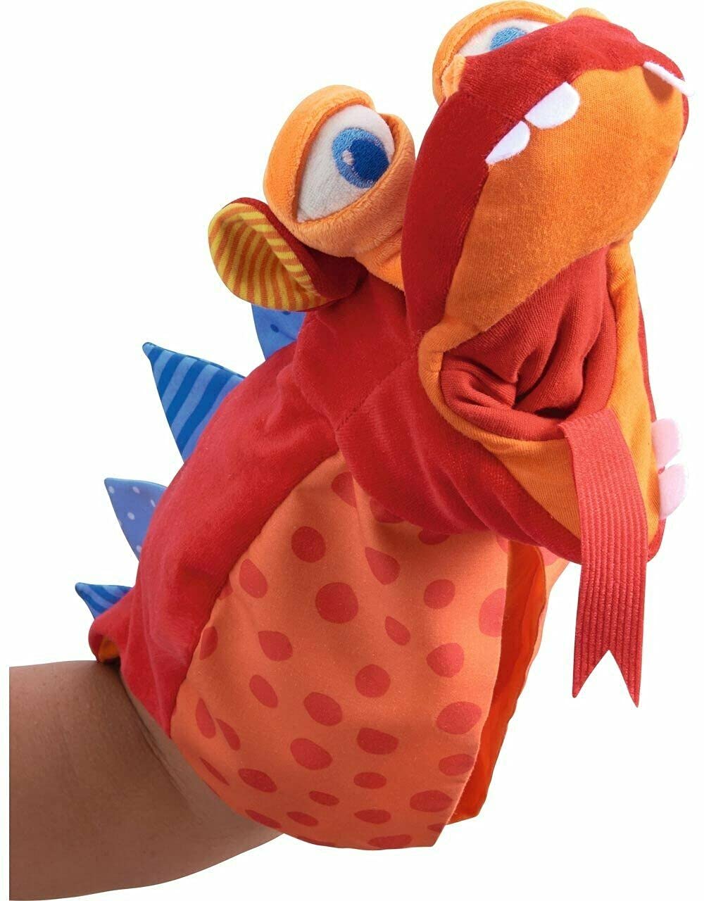 HABA Glove Puppet Eat it Up Dragon - Hand Puppet that Eats Small Objects, Perfect Toddler Toys for Ages 18 Months+, Sensory Hand Puppets, Preschool Toys