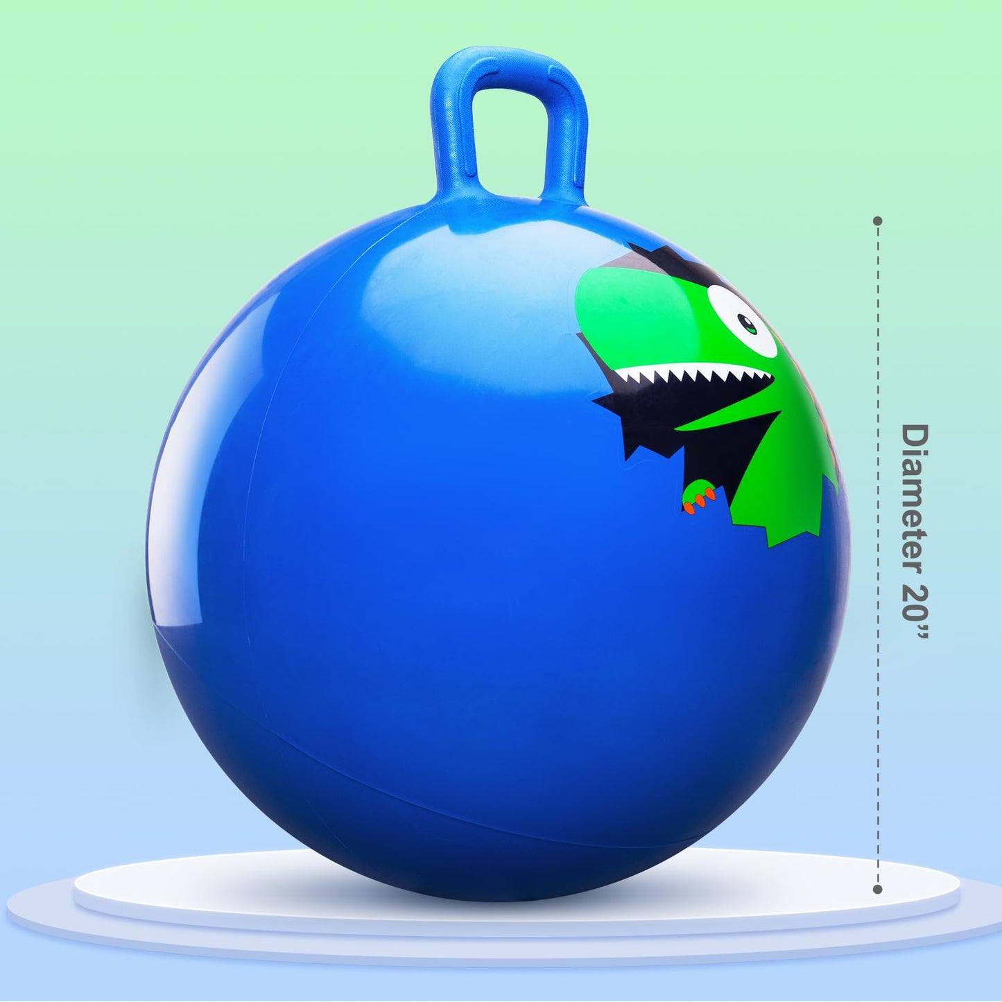 PlayZap Hopper Balls for Kids 6-12, 20 Inches Bouncy Ball with Handle, 20" Inflatable Bouncing Hopper, 50cm Jumping Toys, Garden Hopping Toys Girls Boys Gifts