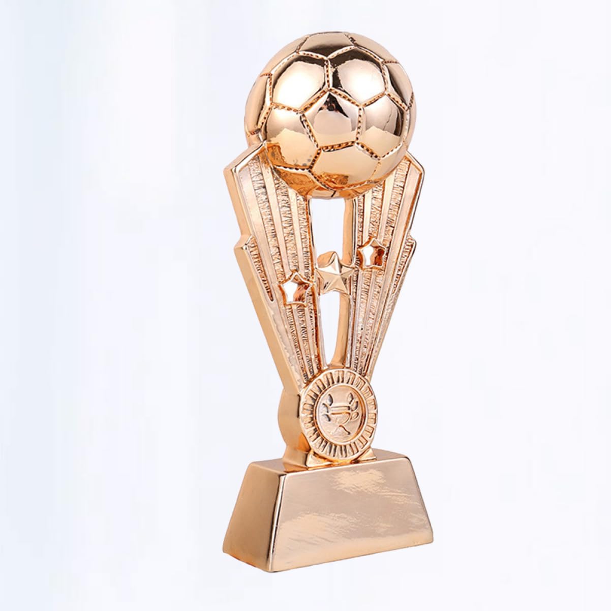 NULYLU Plating Resin Football Trophy Award with Base for Boys and Girls Sports Events Soccer Team Recognition for School Office Kindergarten Bronze Finish