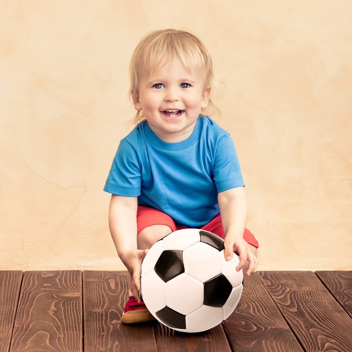 INPODAK Toddler Soccer Ball Size 3, Black and White Classic Balls for Kids 2-8 with Pump, Mesh Bag Great Gift for Birthdays Parties