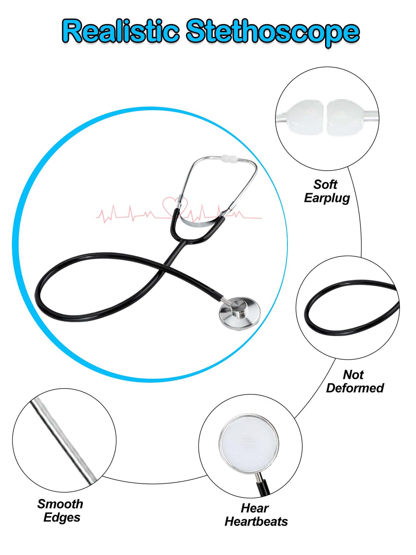 Liberry Doctor Kit for Toddlers 3 4 5 Years Old, Pretend Play Doctor Costume for Kids, Dress Up Nurse Coat with Real Stethoscope for Boys Girls Gift