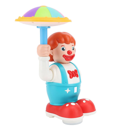 SUNGOOYUE Baby Clown Toy,with Light Music Rotating Umbrella Battery Powered Colorful Lights Lively Music for Kids Playtime Hand Eye Coordination
