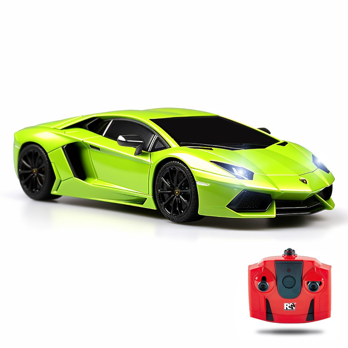 QUN FENG RC Car 1:18 Lamborghini Aventador 2.4G Radio Remote Control Cars Electric Car Sport Racing Hobby Toy Car Grade Licensed Model Vehicle for Kids, Green
