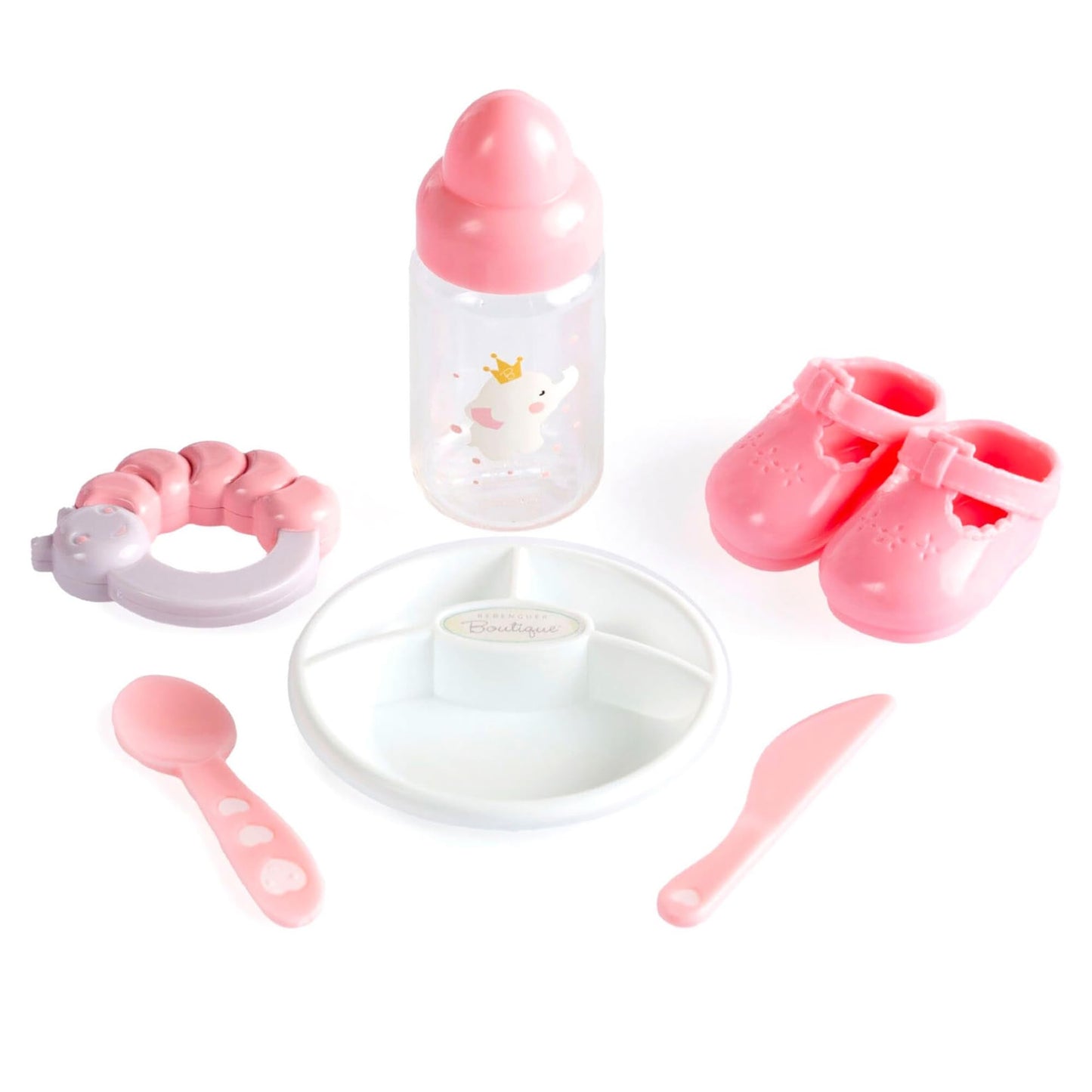 15" Realistic Soft Body Baby Doll with Open/Close Eyes | JC Toys - Berenguer Boutique | 10 Piece Gift Set with Bottle, Rattle, Pacifier & Accessories | Pink | Ages 2+