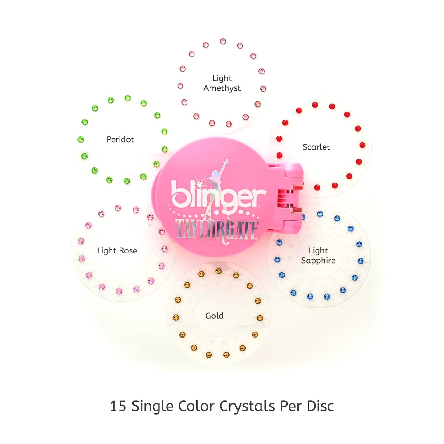 blinger® Limited Edition Reflections Starter Set with 90 Glass Crystals Hair Gems – as seen on Shark Tank| Pink Hair Accessories Styling Tool | Bedazzler Stamper Kit for Girls and Women