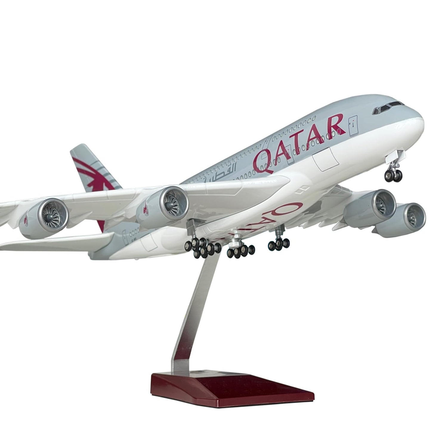 MACHASORS A380 Model Airplane 1/160 Scale A380 Model Plane with LED Lights and Airport Scene Accessories Ideal Display and Gift