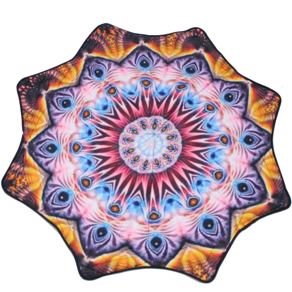 Mougee (moo-JEE) - Air Flow Star - for Beginners & Advanced - Fun & Challenging - Double Stitched Flow Toy - Vibrant Colors & Patterns Durable - 28” Diameter - Amber Star
