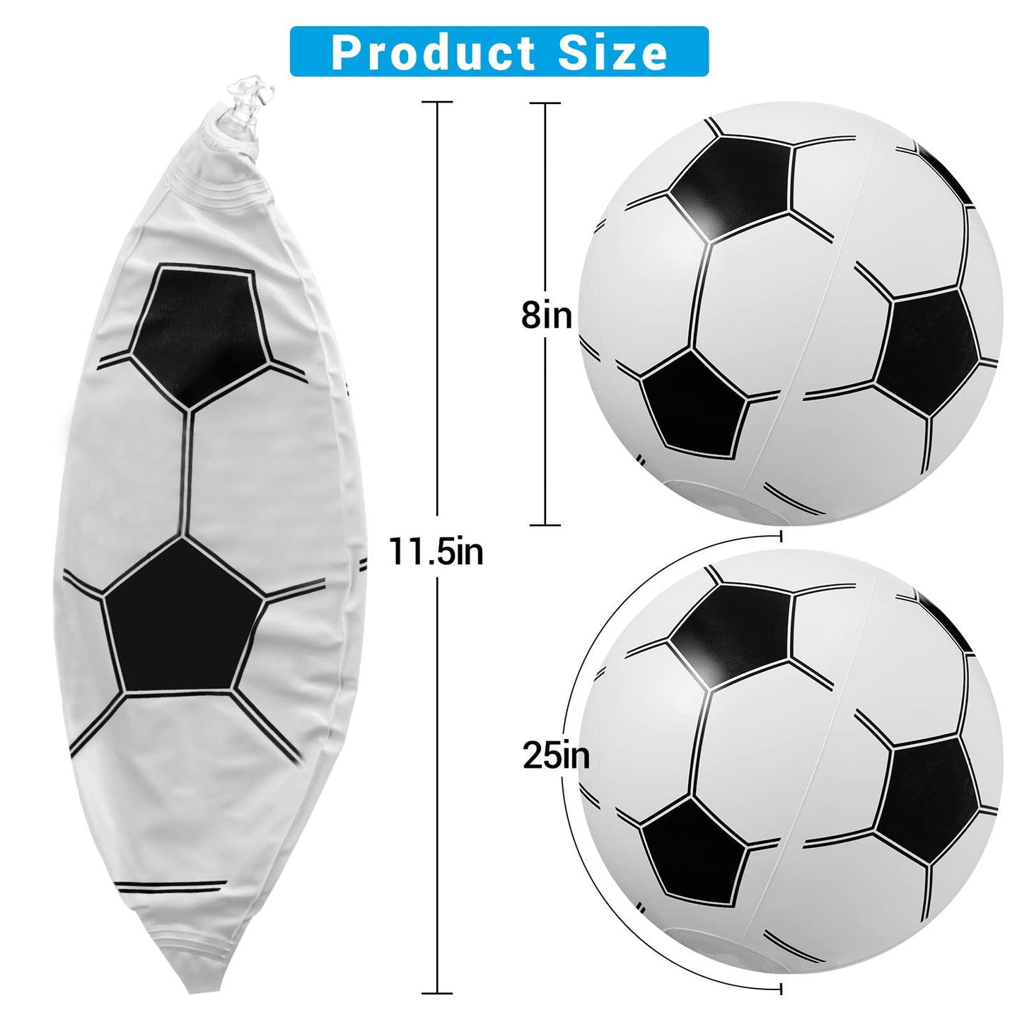 SCIONE Soccer Beach Balls Bulk 24 Pack - 9" Inflatable Swimming Pool Toys for Kids Summer Water Games, Hawaiian Tropical Theme Party Decorations Favors Supplies