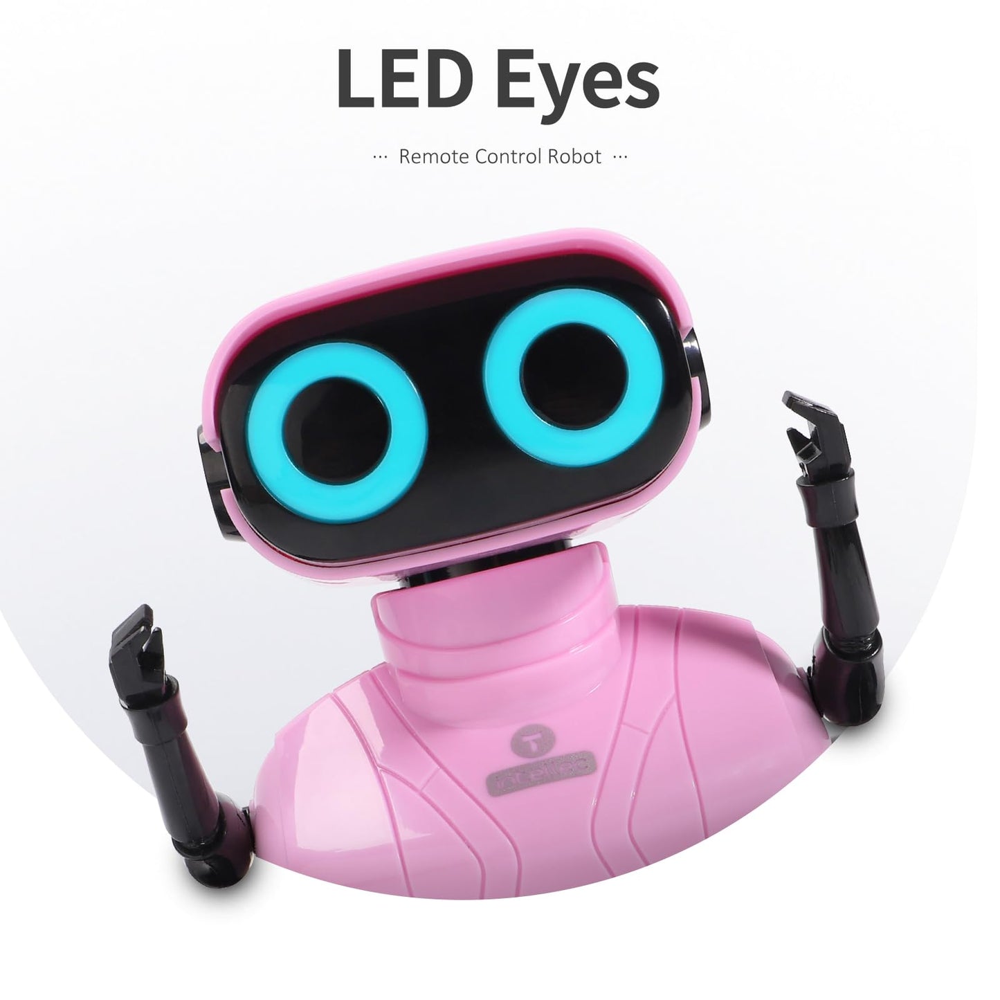 GILOBABY Remote Control Robot Toy for Kids 3-5 Years, Flashing LED Eyes, Dancing and Flexible Moves, Auto Demo Mode, Gift for Girls (Pink)