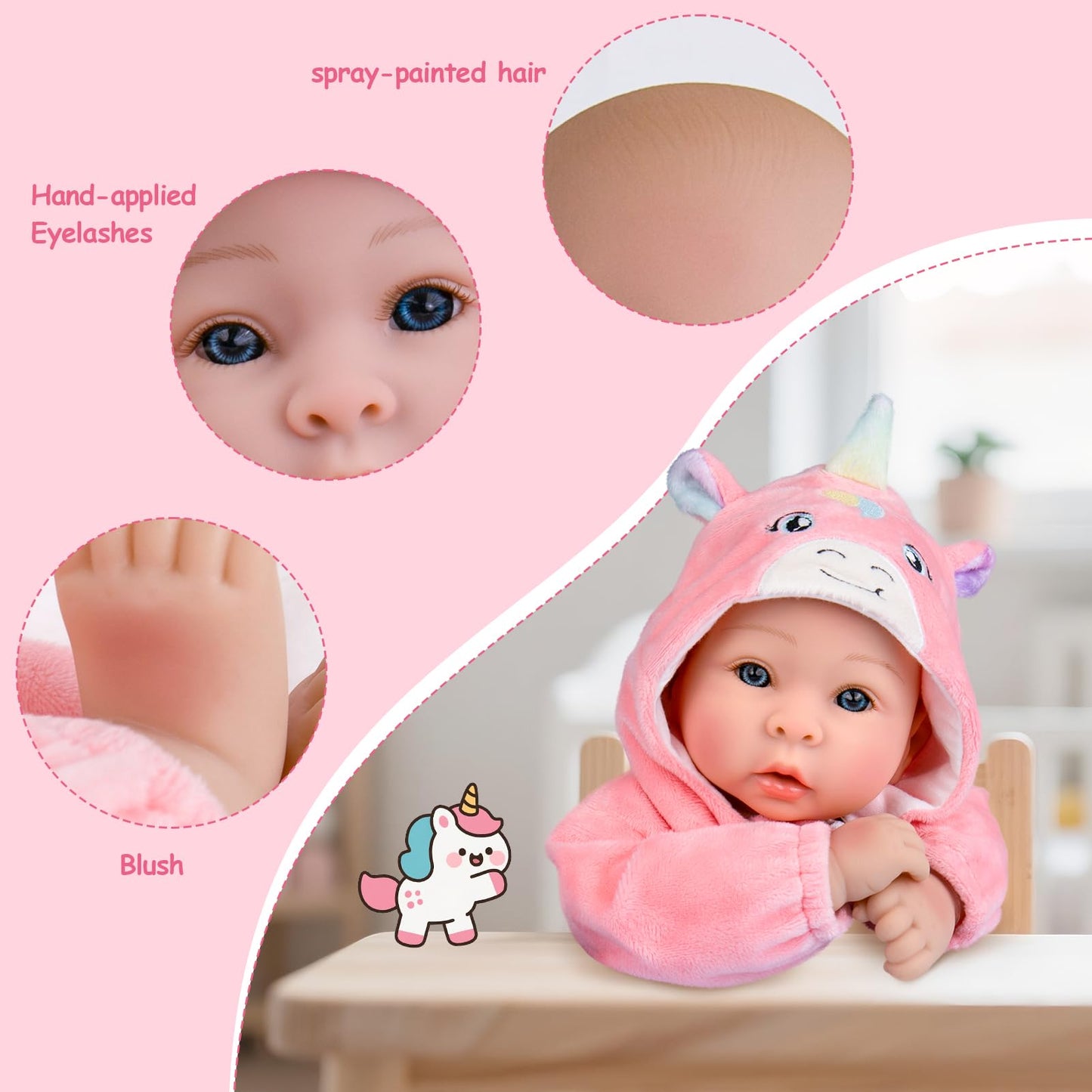 Aori 17 Inch Baby Dolls Realistic Doll with Ultra Real Life Soft Body & Pink Outfits for Girls 3+ | Pretend Play, Dress Up, Nursery Decor