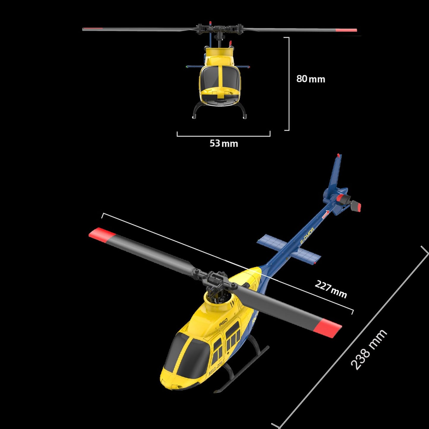 Ssccgym A60 206 Remote Controlled Helicopter Aircraft Plane 4CH RC Heli Aileronless 1/42 Scale 6-Axis Gyroscope Altitude Hovering Optical Flow Position 2Batteries for Adults Beginners/Grey