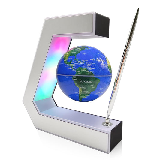 Flagest Magnetic Levitation Globe with LED Lights & Touch Control and Pen, Floating Globes for Educational Home Office Desk Bookshelf Decor, Birthday Anniversary Holiday Creative Gift(3.3 Inches Globe)