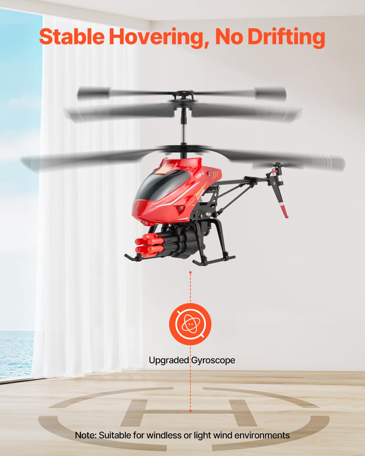 VEVOR RC Helicopter, 2.4GHz Flying Remote Control Helicopter with Shooting Mode, 3.5 Channel RC Airplane for Kid, Altitude Hold, One-Key Takeoff/Landing & LED Lights, Toys for Kids