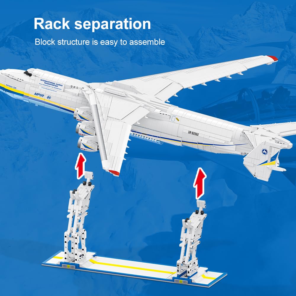 DUANT Antonov An-225 Technik 1:84 Large Transport Aircraft Building Blocks Set, 5350 Pieces MOC Airplane Model Building Kit, Military Fans Model- Collection Gift for Adult