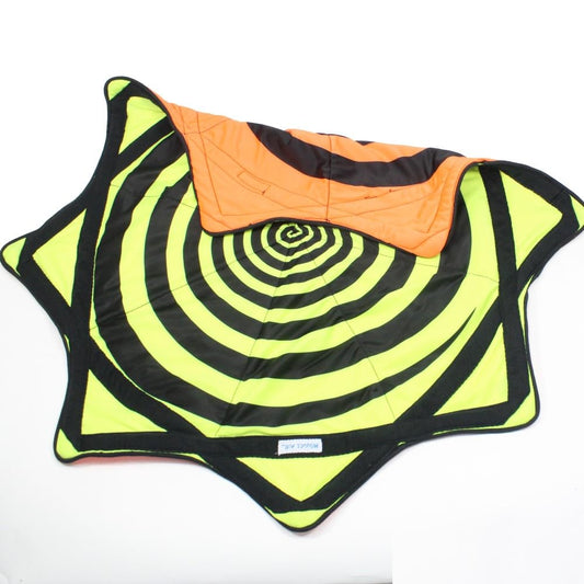 Mougee (moo-JEE) Air Flow Star - Neon Series - for Beginners & Advanced - Fum&Challenging -Double Stitched Flow & Vibrant Colors & Patterns Durable - 28” Diameter - Orange/Yellow Neon