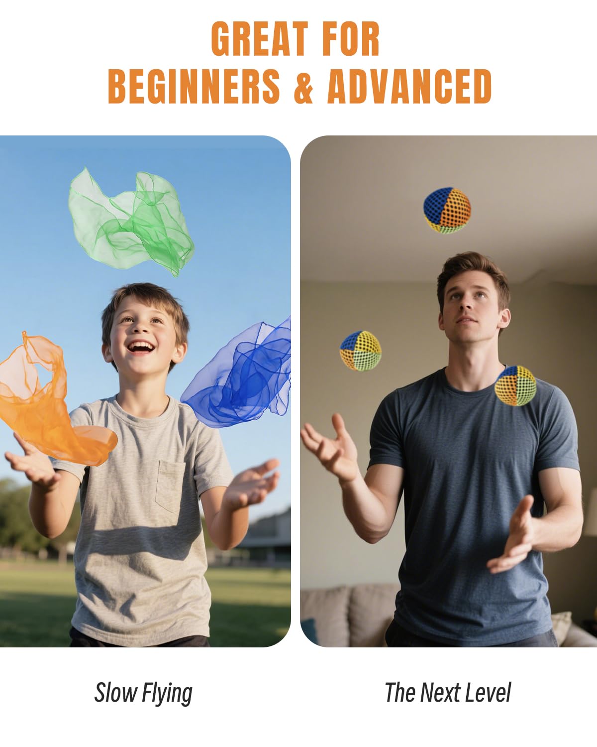 oazoxcx Juggling Starter Set of 3 Juggling Balls 3 Scarves 3 Rings Perfect for Developing Motor and Juggling Skills