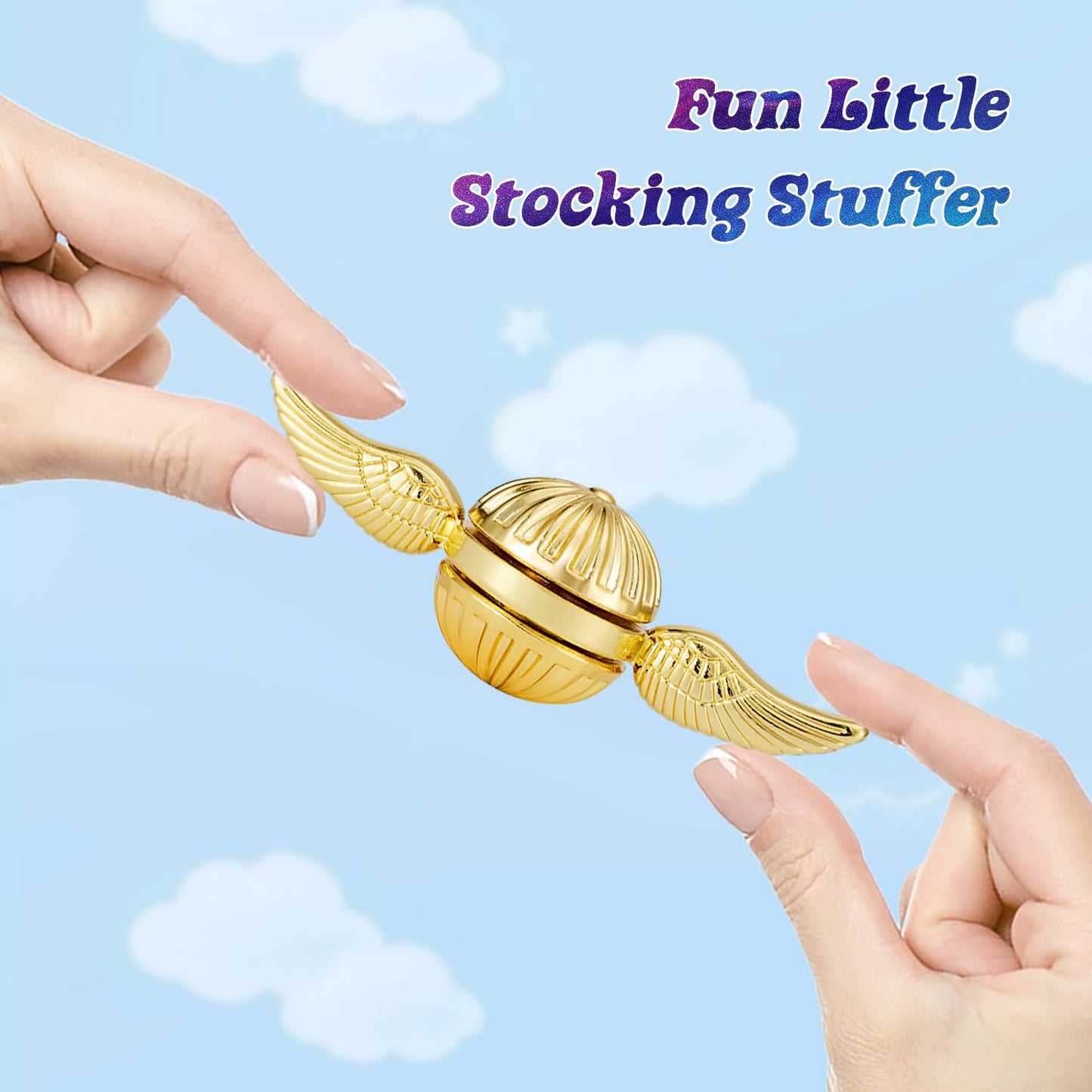 2-Piece Set Metal Orb Fidget Spinner Toys for Kids,Cute Anxiety Stress Relief Sensory Decoration Gadgets Party Stuff for Boys Girls,Christmas Stocking Stuffer Gifts for Teens Adults with ADHD Autism.