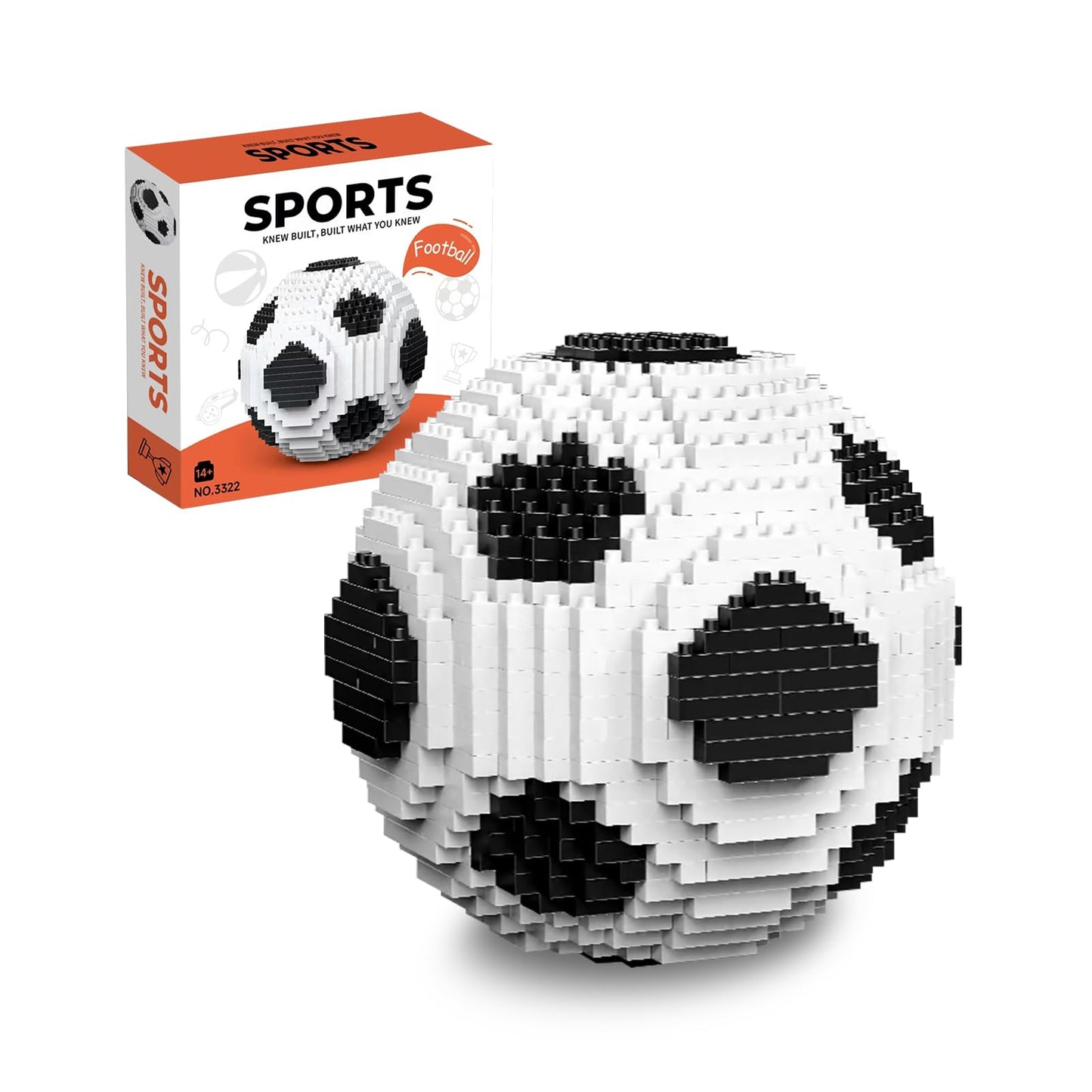RUVARA Soccer Ball Building Set - Challenging STEM Educational Micro Bricks Toy Office Home Sports Decor, Birthday Gift for Adults Teens (850PCS)
