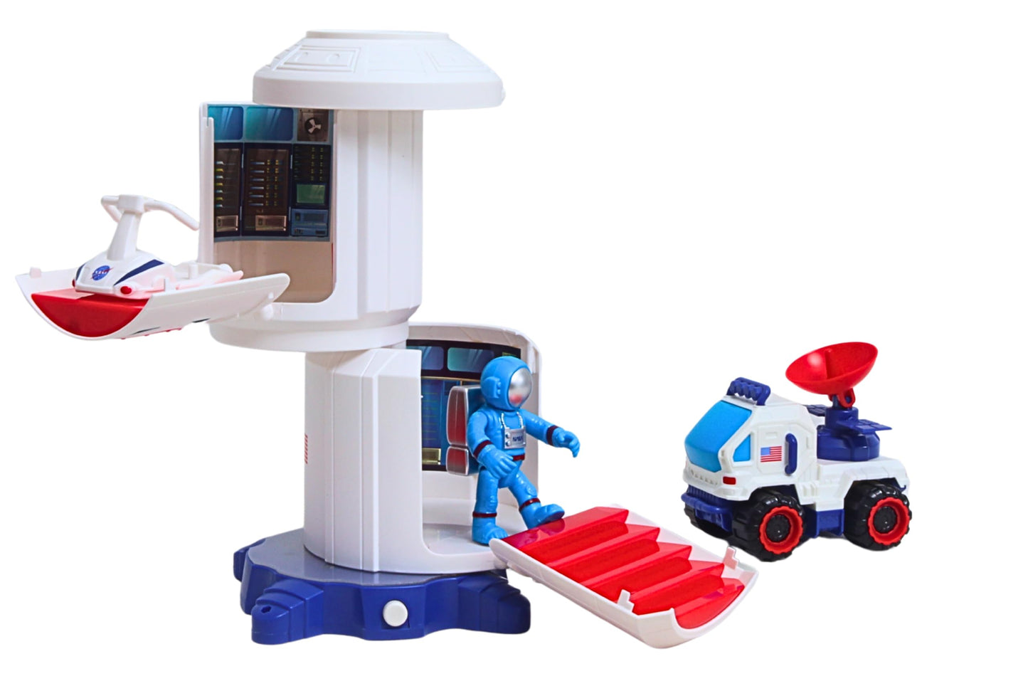 Space Adventure Space Station Playset – NASA Licensed Light & Sound Space Base with Capsule, Rover, Hover Scooter & Astronaut Figure, Plastic Space Toy & Collectible for Kids Ages 3+