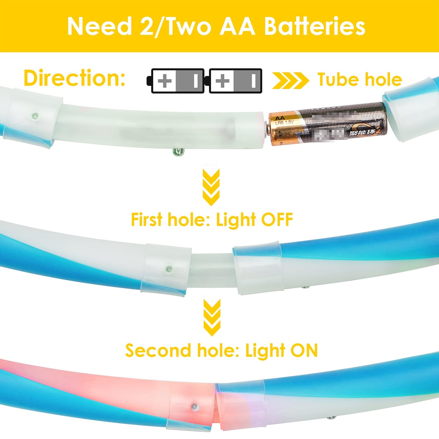 4Pack LED Hoop Dance Exercise Light Up Hoop for Kids Children, 24in Fitness Equipment Weight Loss Auto Color Changing Strobe Glow Light, 60cm for Hooper(Two AA Batteries are Needed. Not Included)
